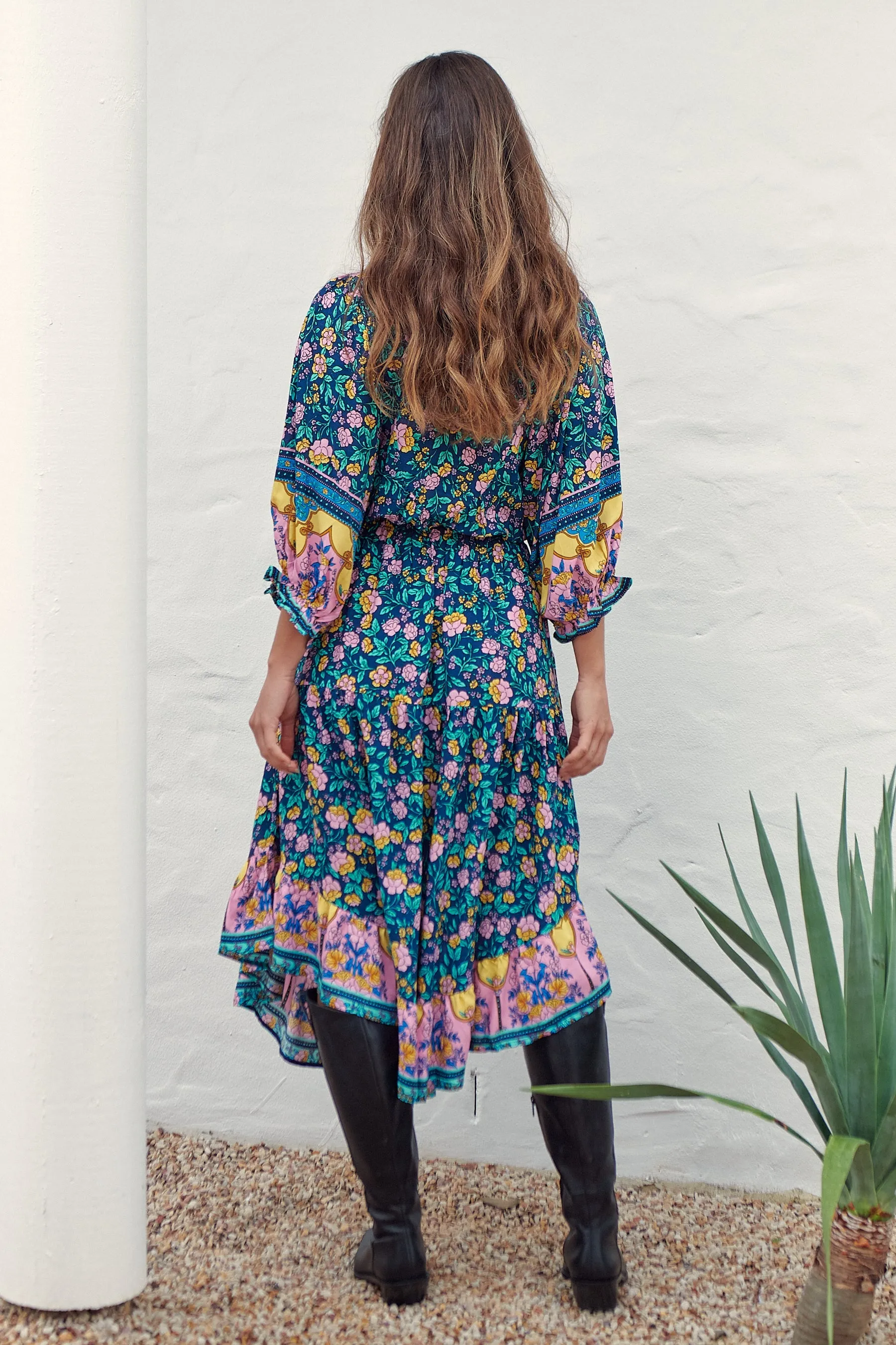 Jasmine Midi Dress Posy Print