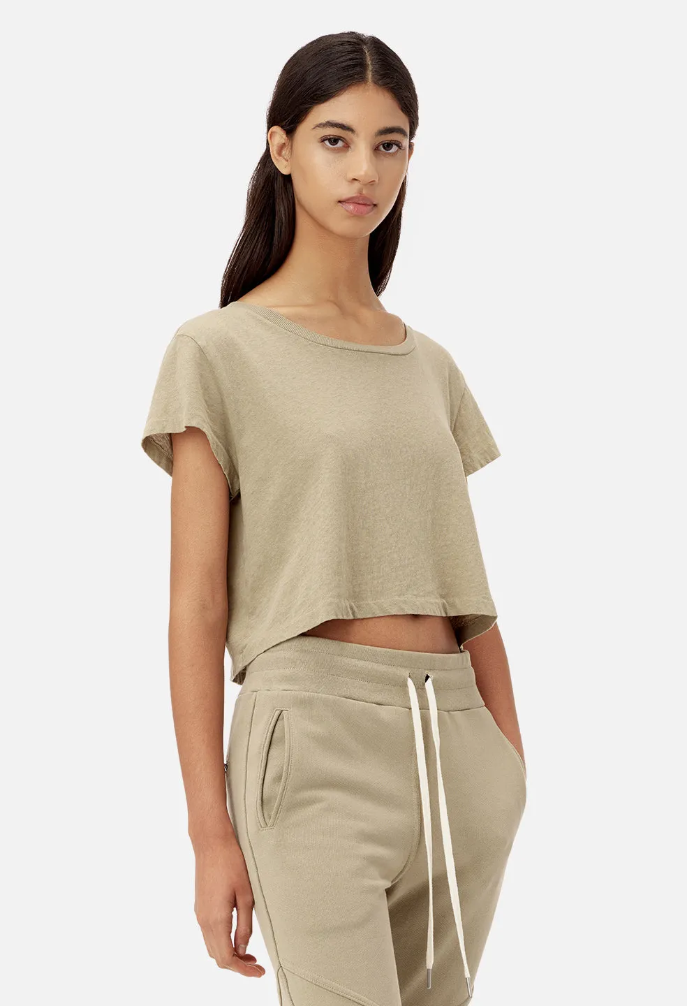 Jersey Cropped Tee / Sand