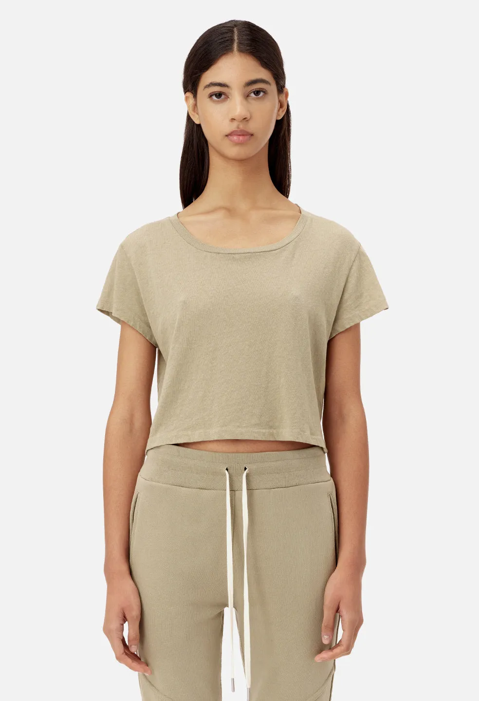 Jersey Cropped Tee / Sand