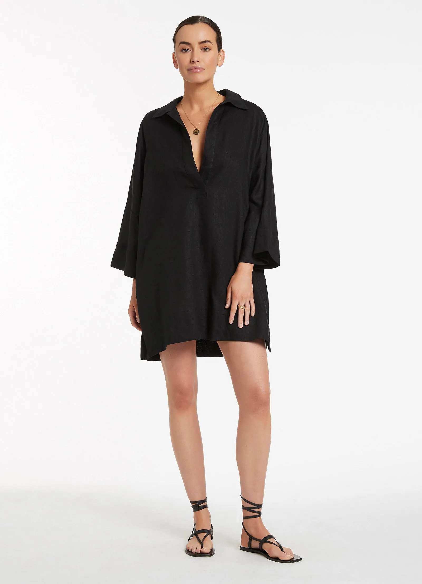 Jetset Pullover Kaftan - Black