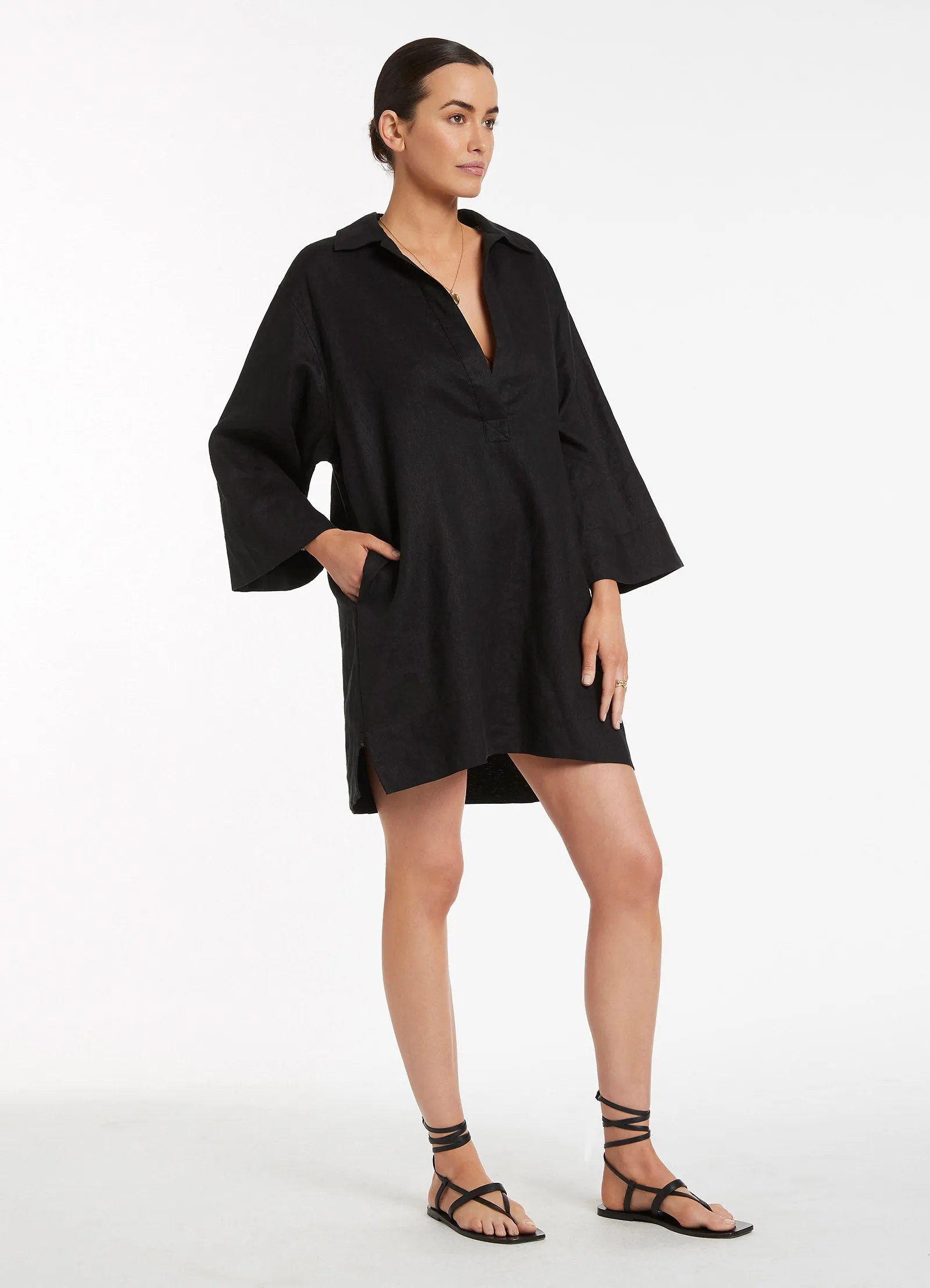 Jetset Pullover Kaftan - Black