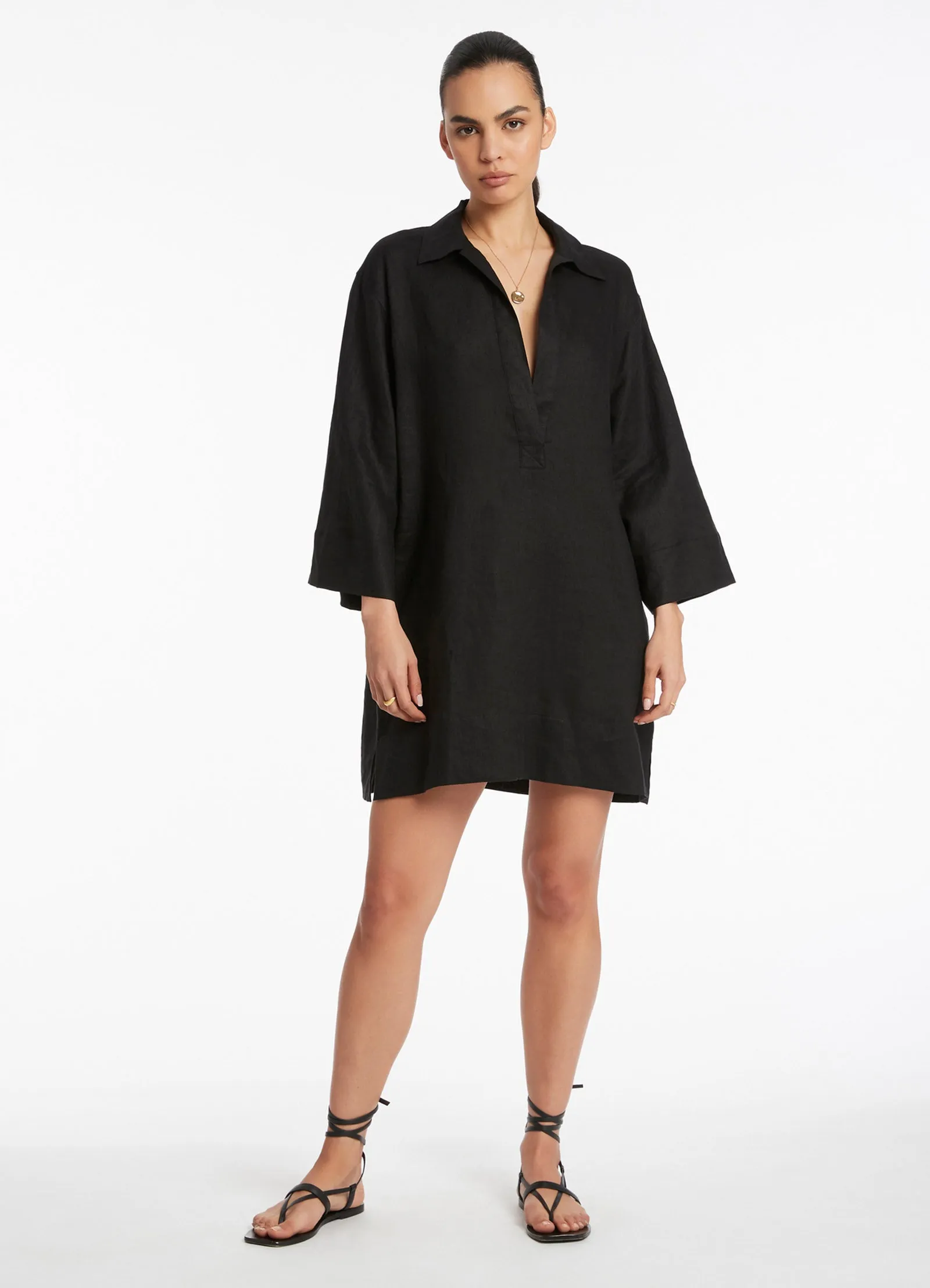 Jetset Pullover Kaftan - Black