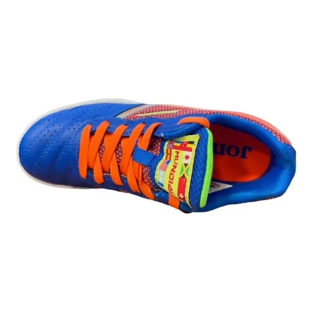 Joma junior indoor soccer shoe Mundial 604 MUNJW.604.IN blue-orange