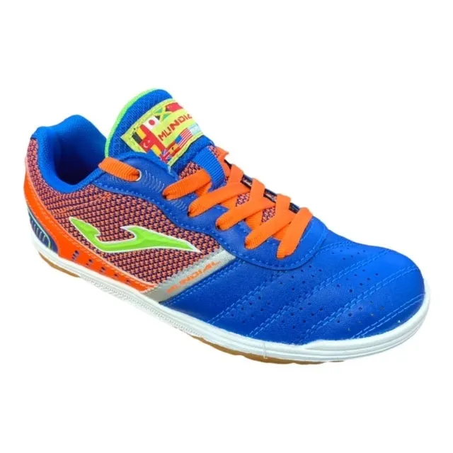 Joma junior indoor soccer shoe Mundial 604 MUNJW.604.IN blue-orange