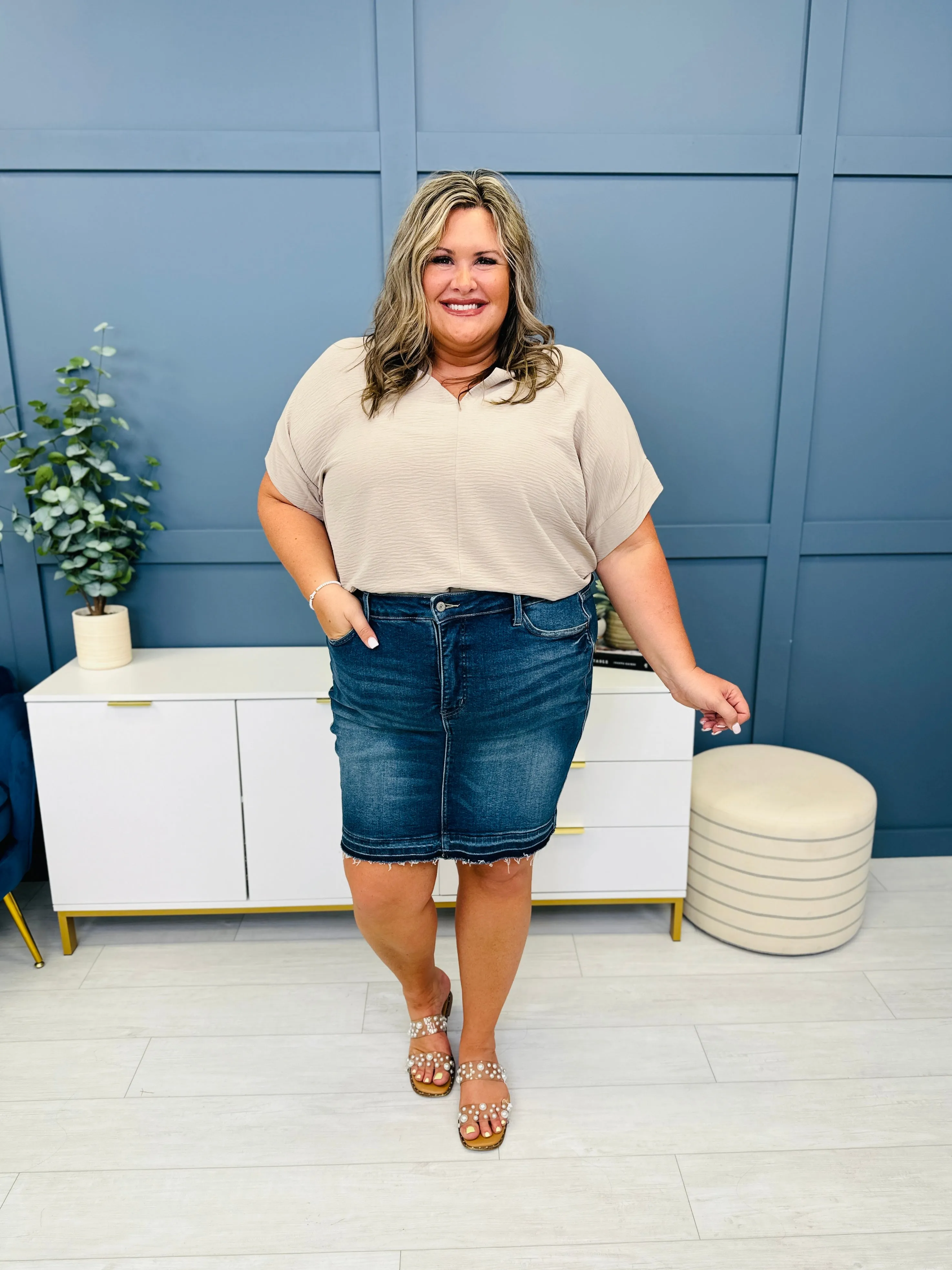 Judy Blue REG/CURVY Too Sweet Tummy Control Denim Skirt