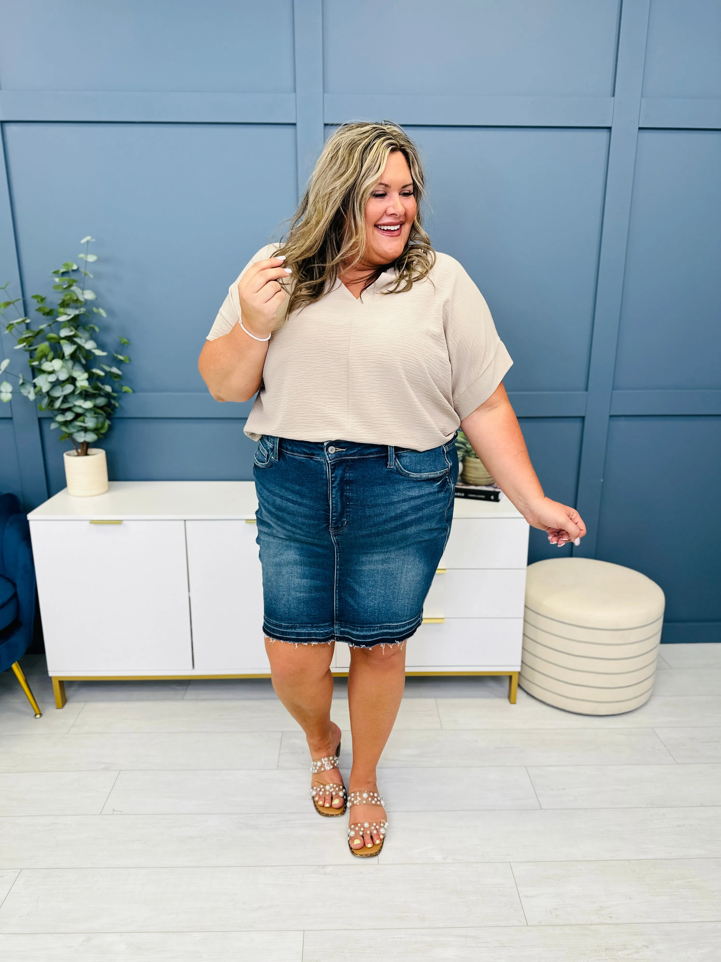 Judy Blue REG/CURVY Too Sweet Tummy Control Denim Skirt