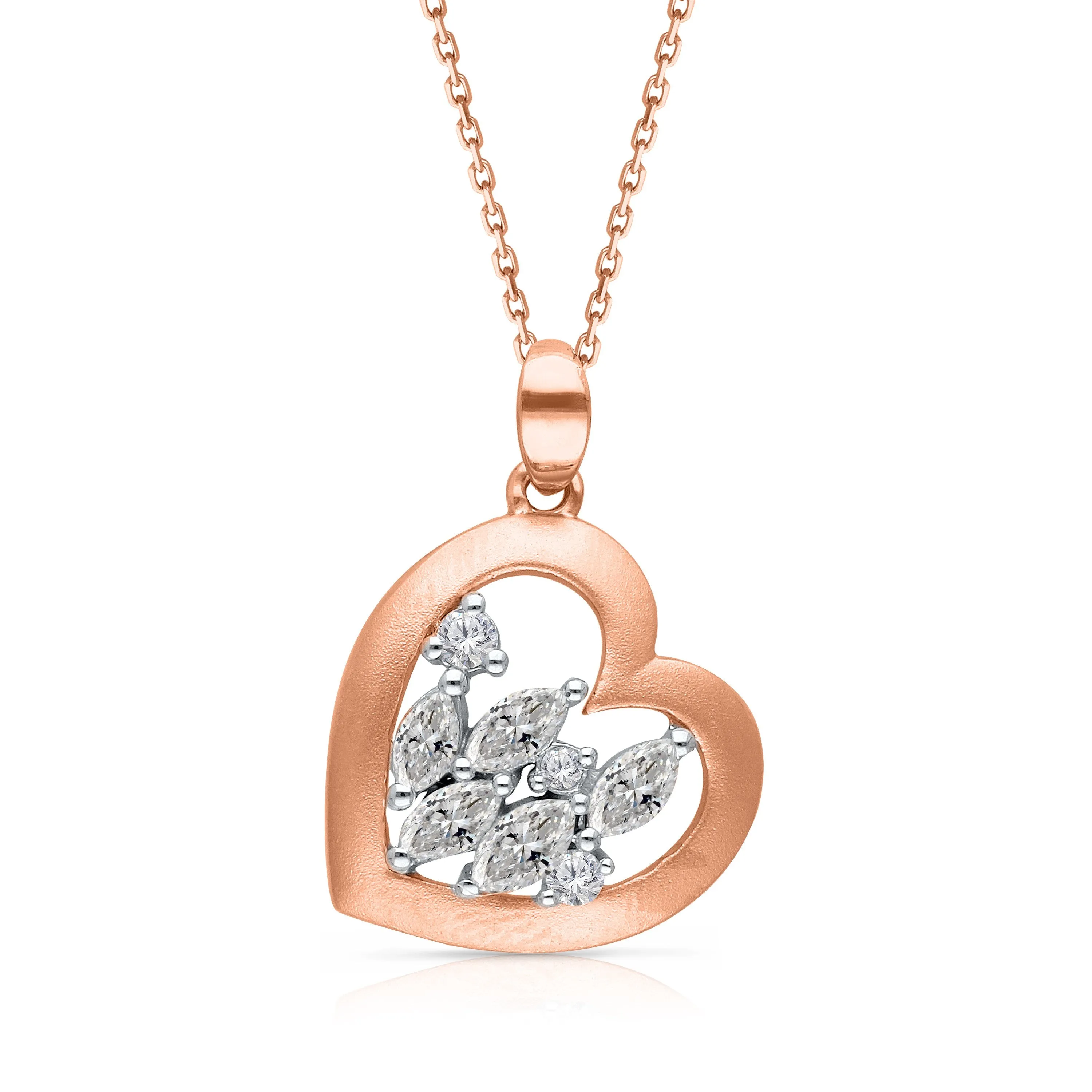 Kallati Eternal Two-Tone Gold Heart Diamond Pendant