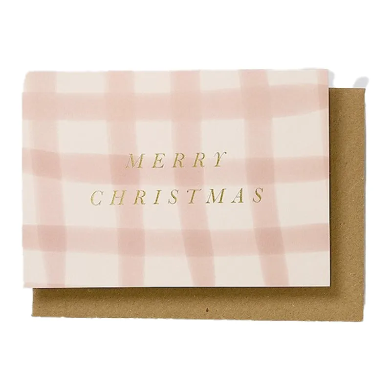 KATIE LEAMON | Blush Check Merry Christmas Card