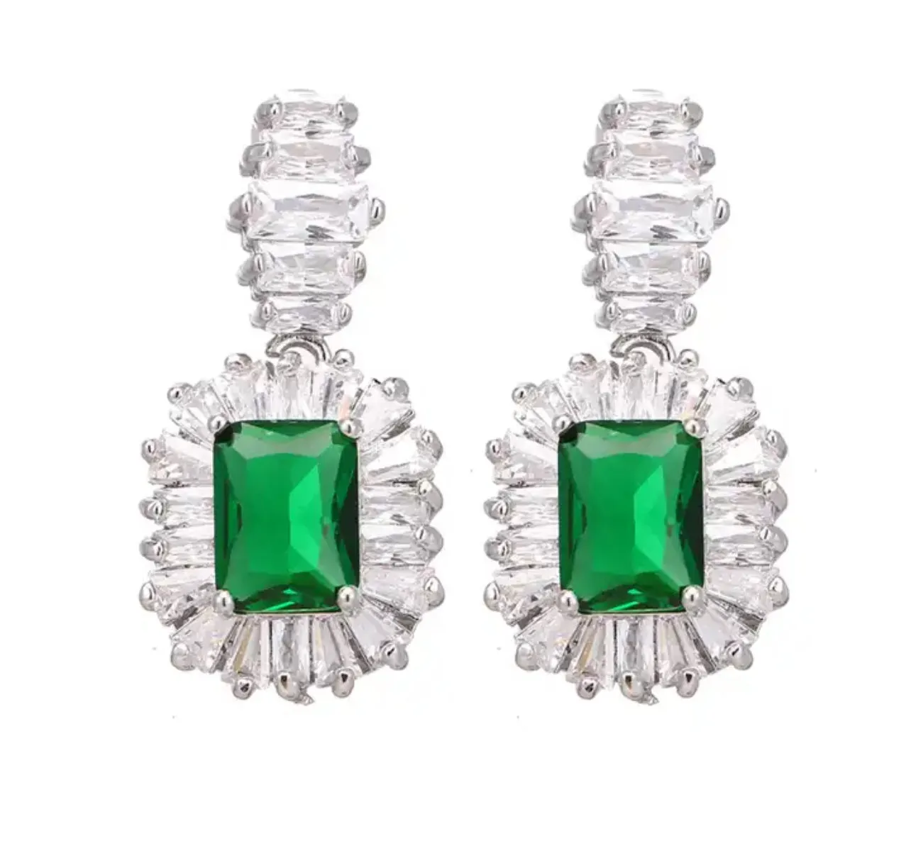 Large Sparkling Big Zircon Crystal Earrings For Girls Wedding X3639884