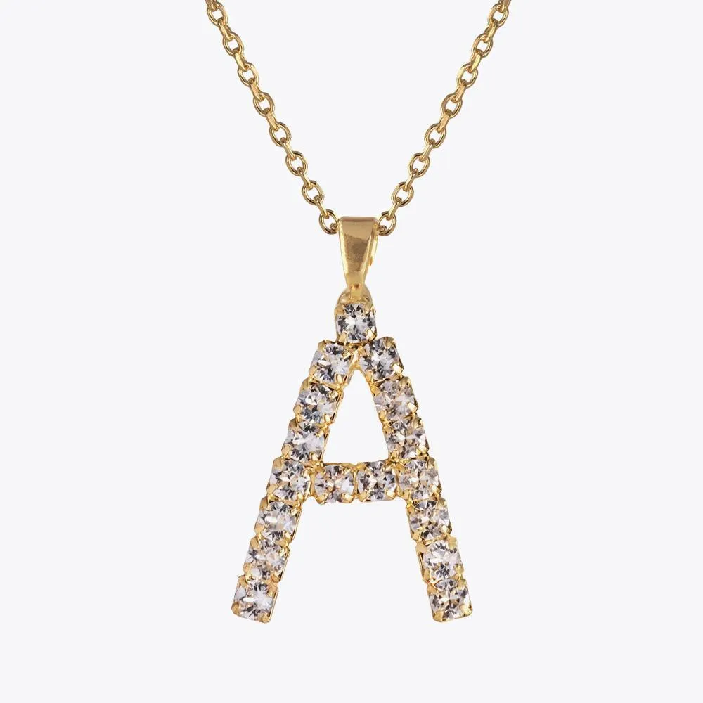 Letter Necklace A / Crystal