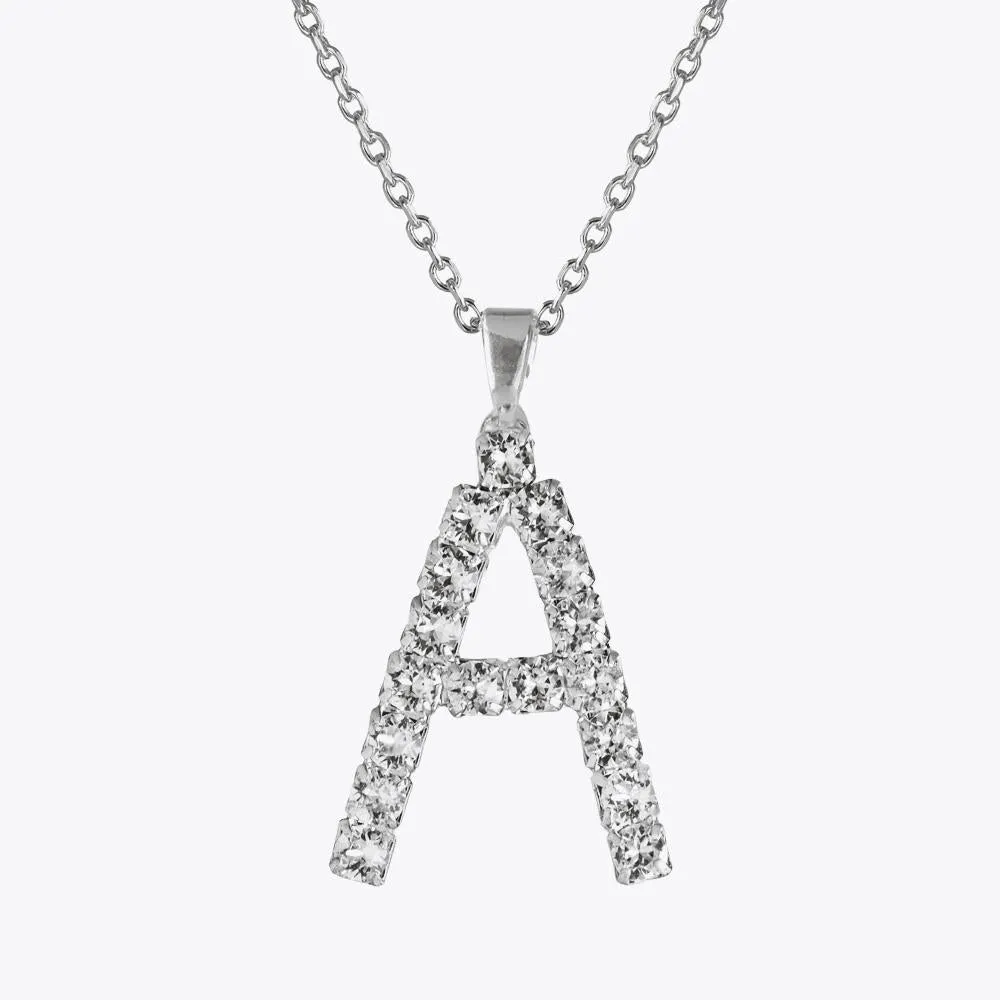 Letter Necklace A / Crystal