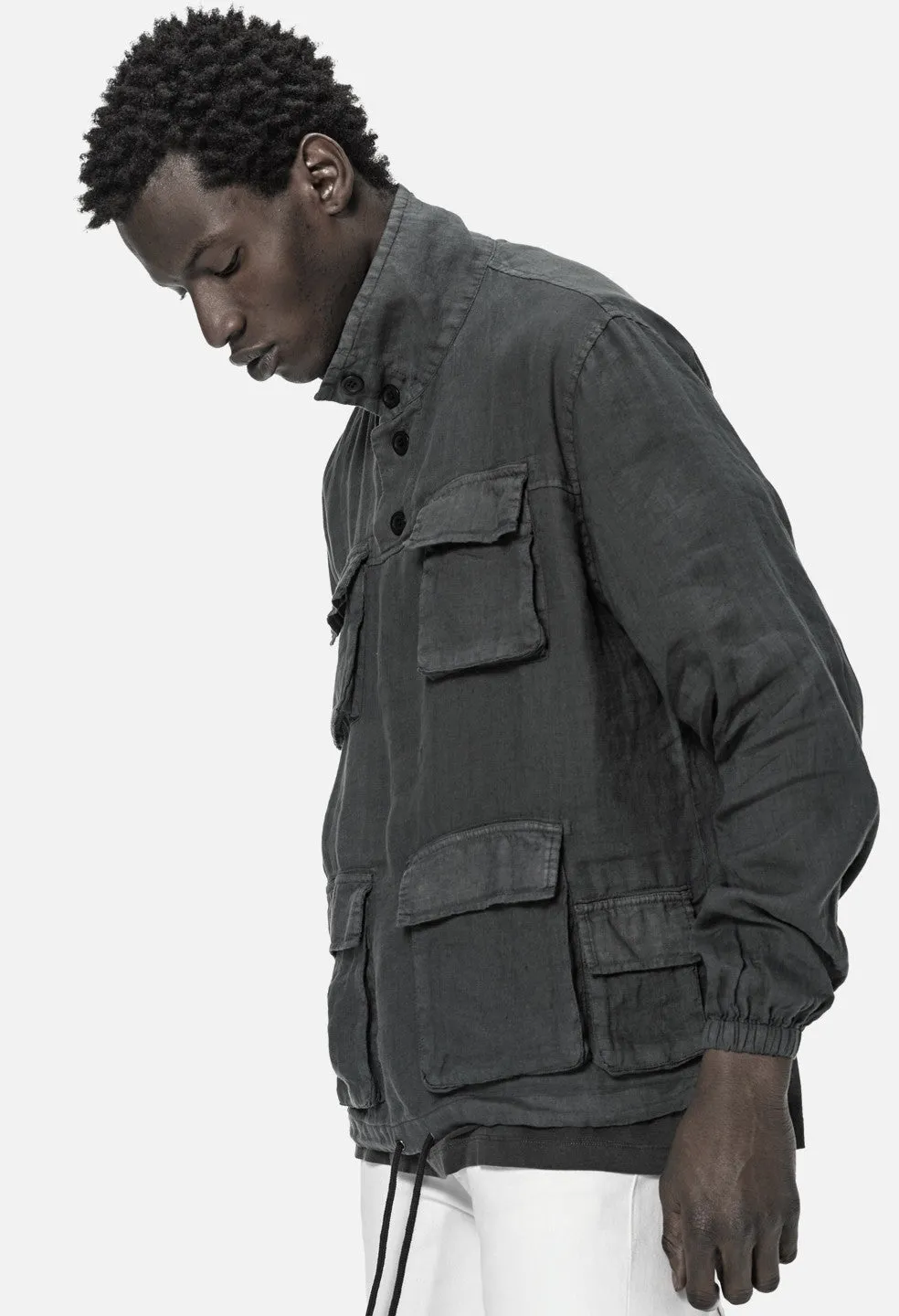 Linen M65 Pullover / Charcoal