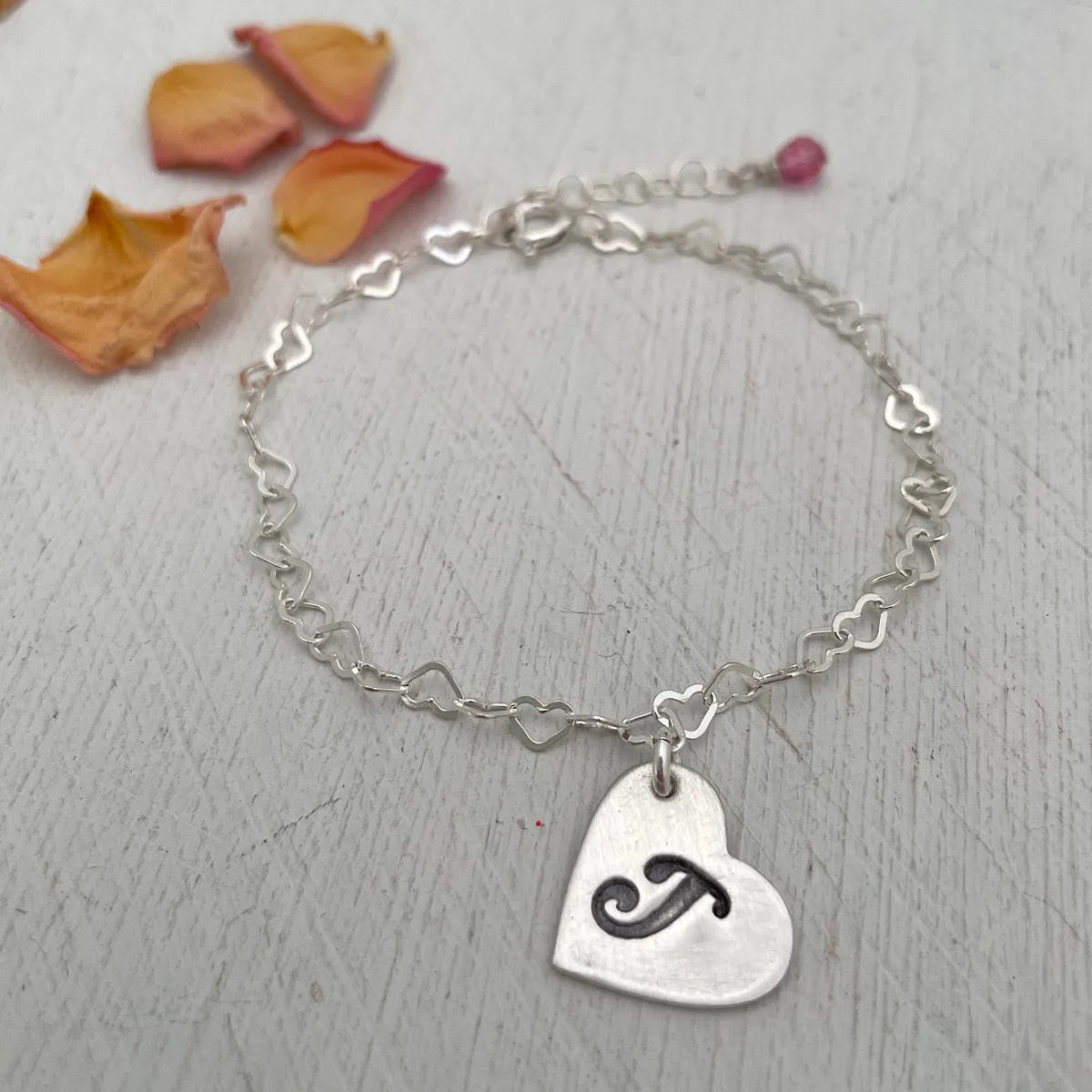 Lovely Hearts Initial Bracelet