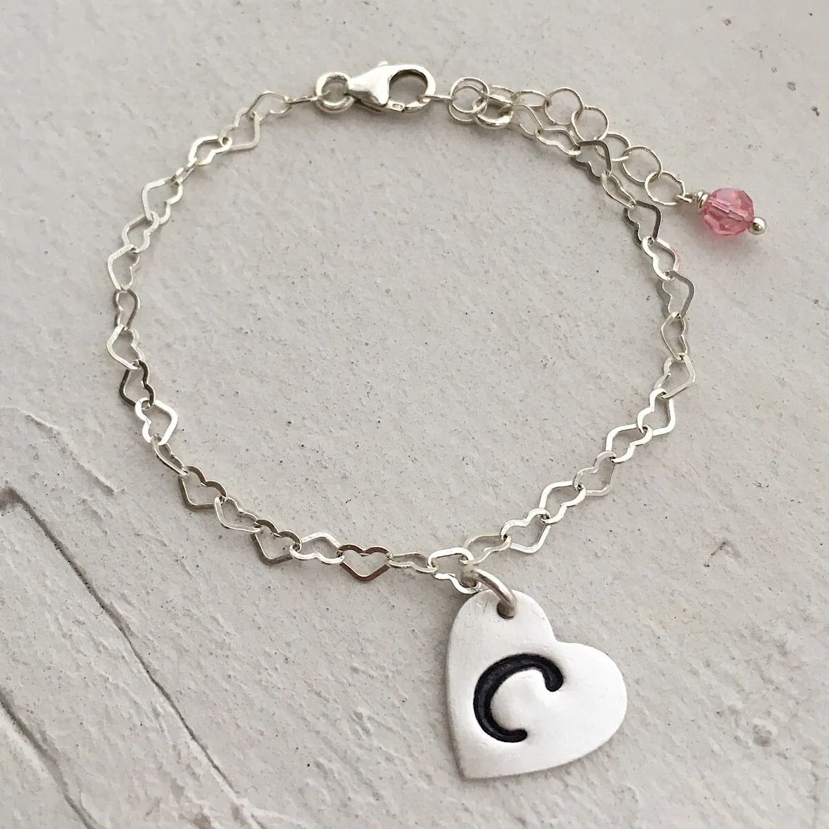 Lovely Hearts Initial Bracelet