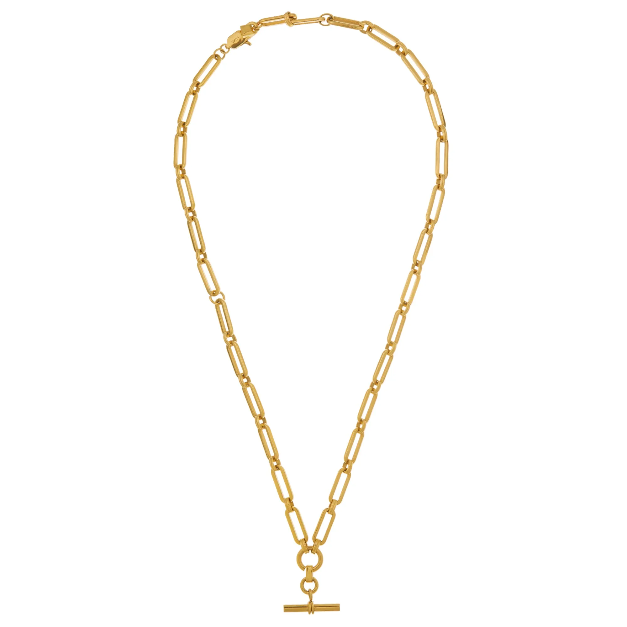 LUXE Linear Link T-Bar Necklace - Gold