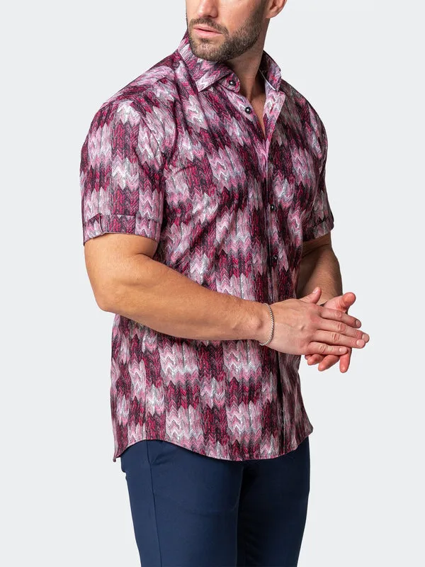 Maceoo Stretch Short-Sleeve Shirt | Galileo Puddle Red