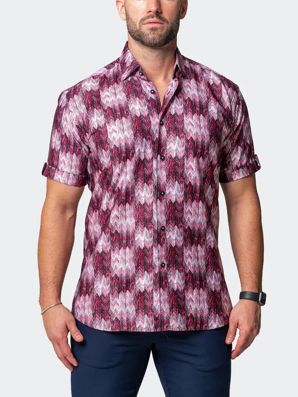 Maceoo Stretch Short-Sleeve Shirt | Galileo Puddle Red