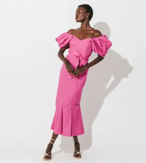 Malina Midi Dress | Bright Pink