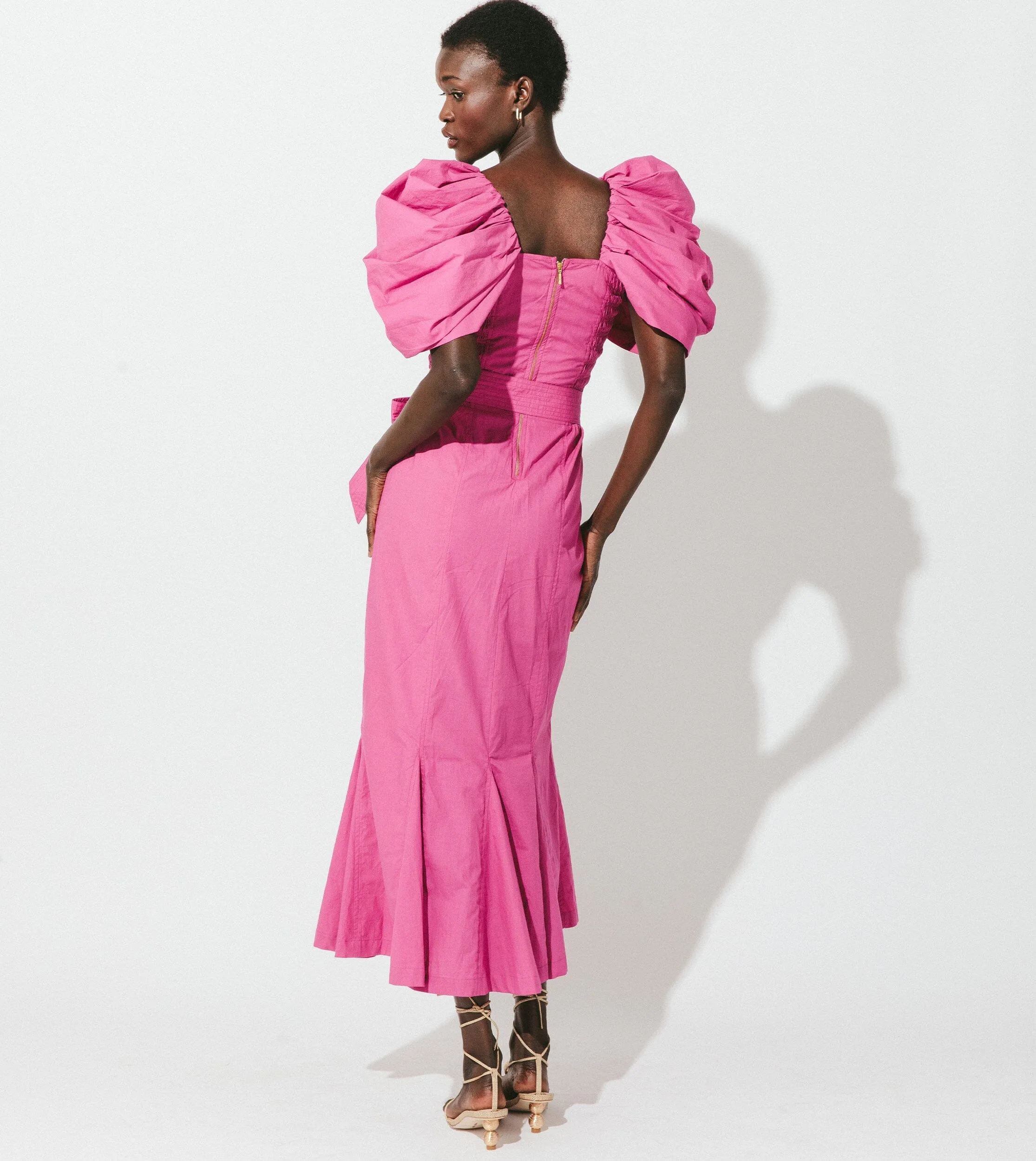 Malina Midi Dress | Bright Pink