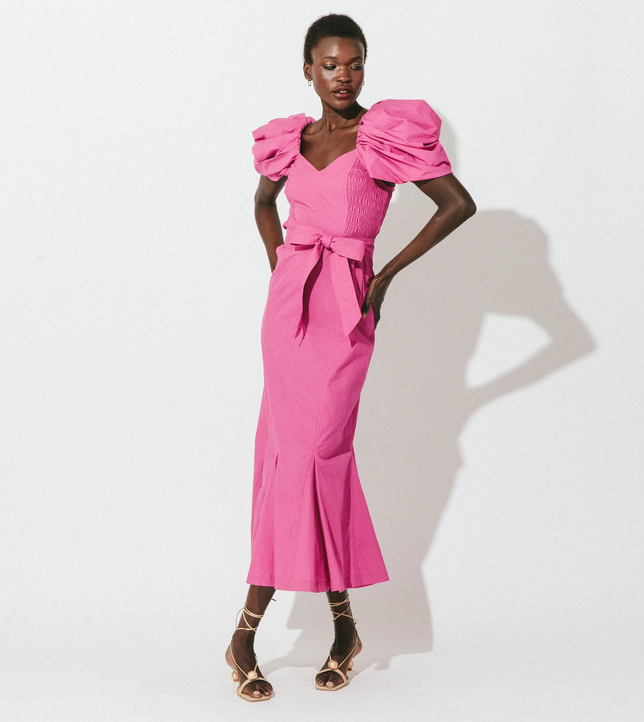 Malina Midi Dress | Bright Pink