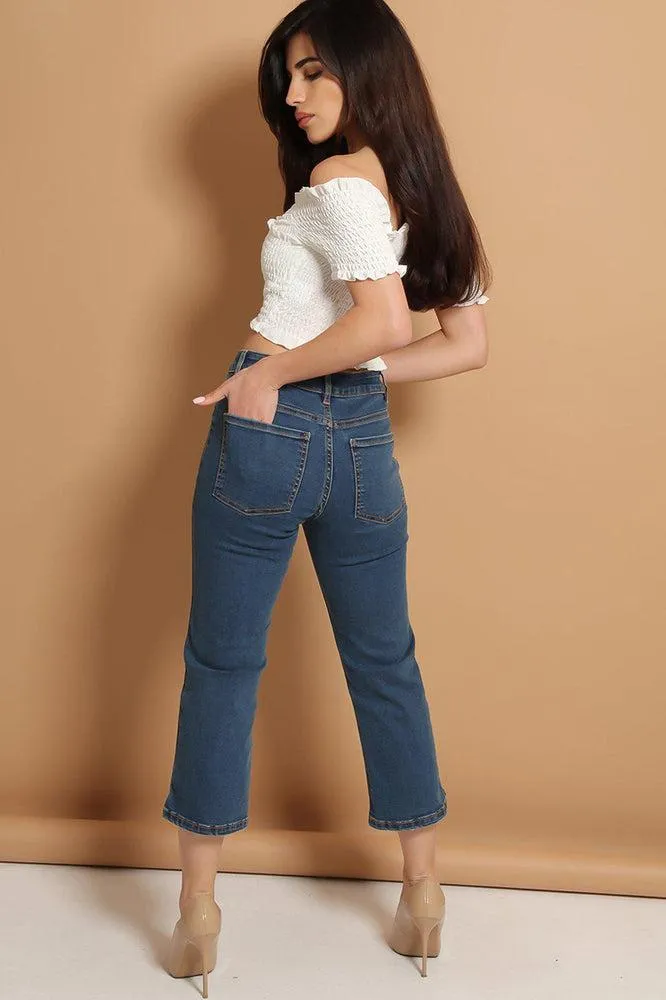 Medium Blue Cropped Jeans