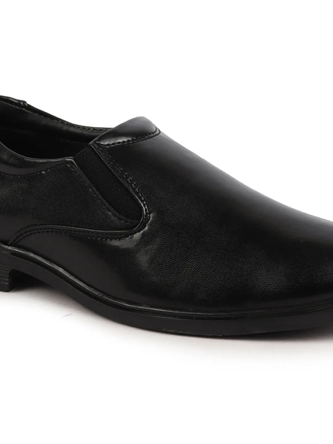 Men Black Formal Dress Slip On Shoes With Cushioned Footbed For Office|Work|Loafer|Half Shoes|Cut Shoe