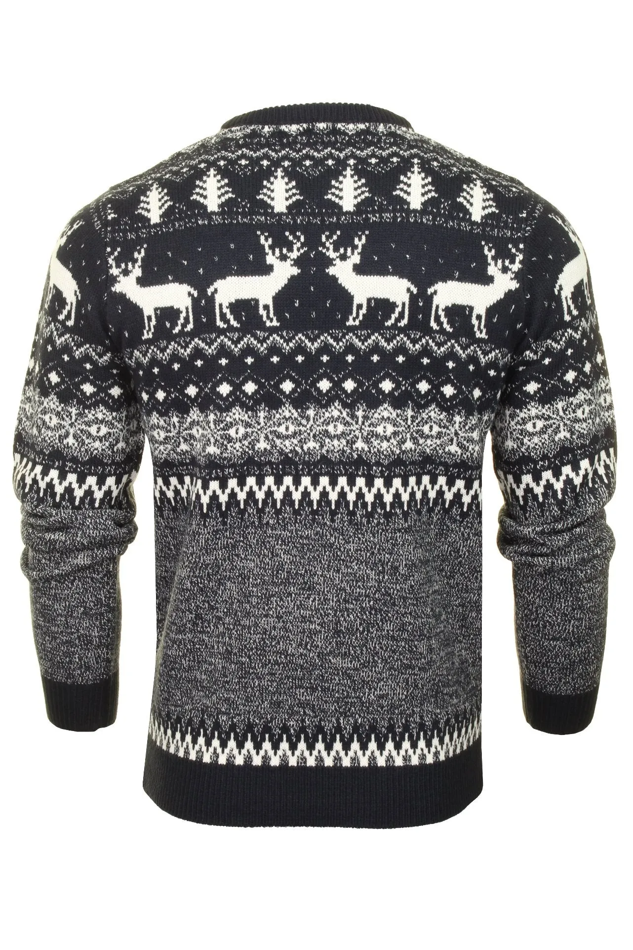 Mens Xact Christmas/ Xmas Jumper 'Reindeer Fairisle Crew'