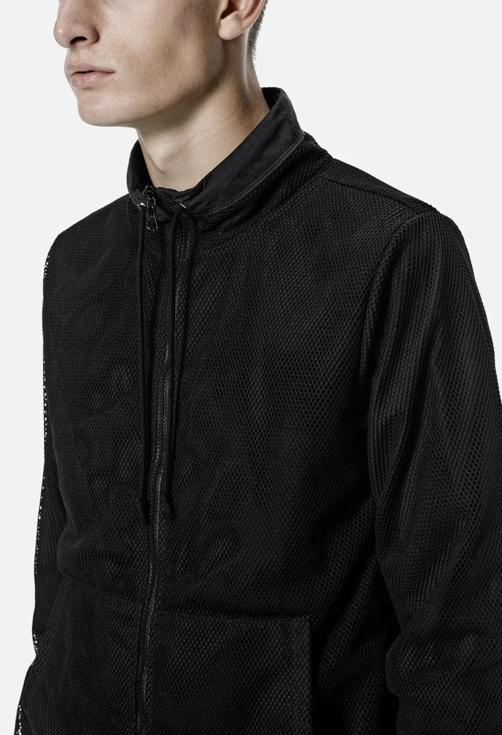 Mesh Overlay Jacket / Black