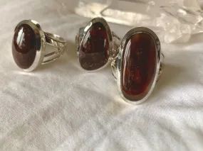 Mexican Fire Agate Cicero Rings (US 8 & 9)