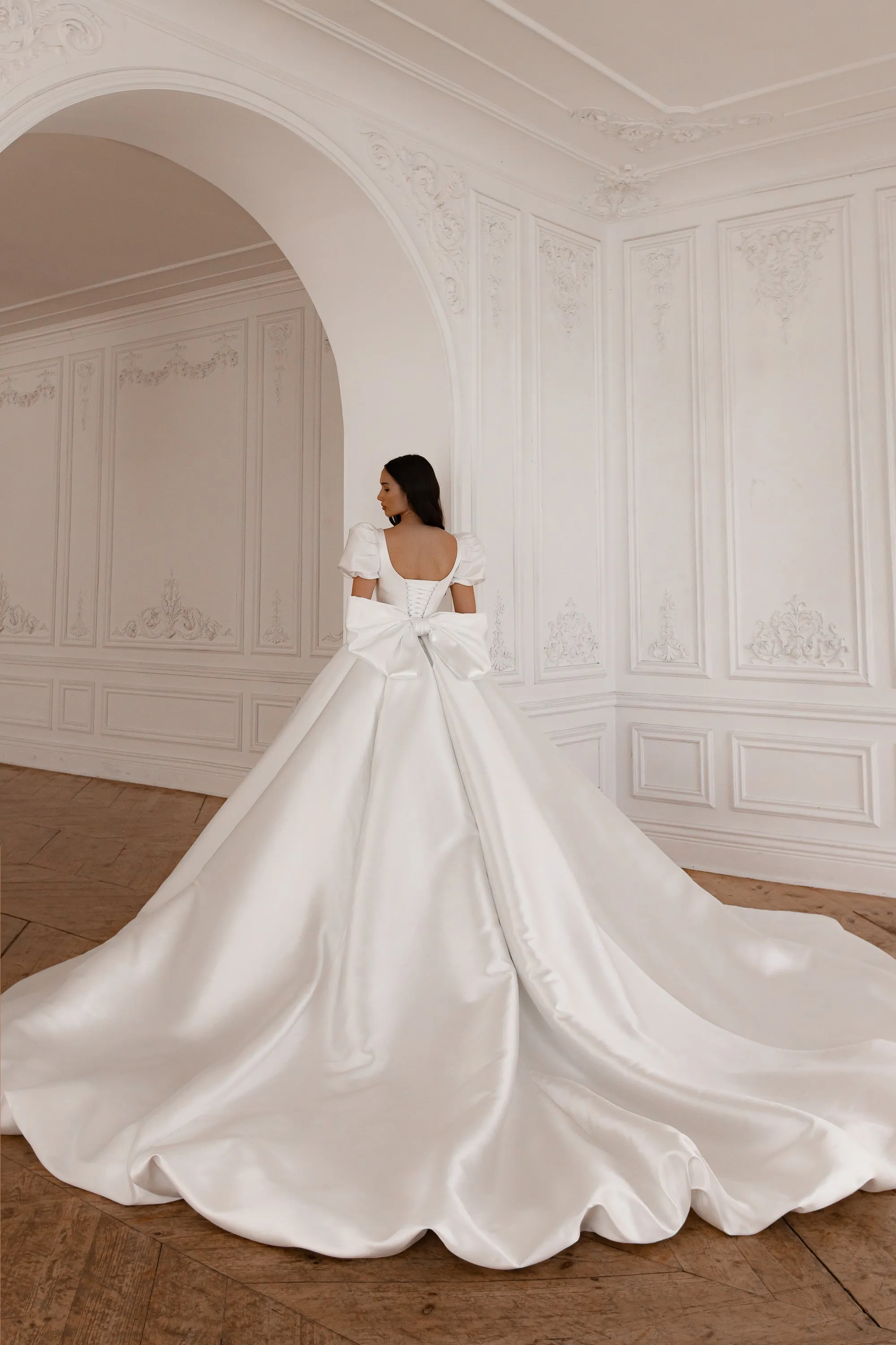 Mikado Wedding Gown Aurora with Long Train