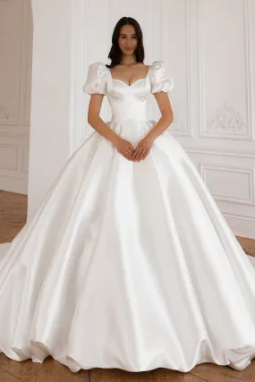 Mikado Wedding Gown Aurora with Long Train