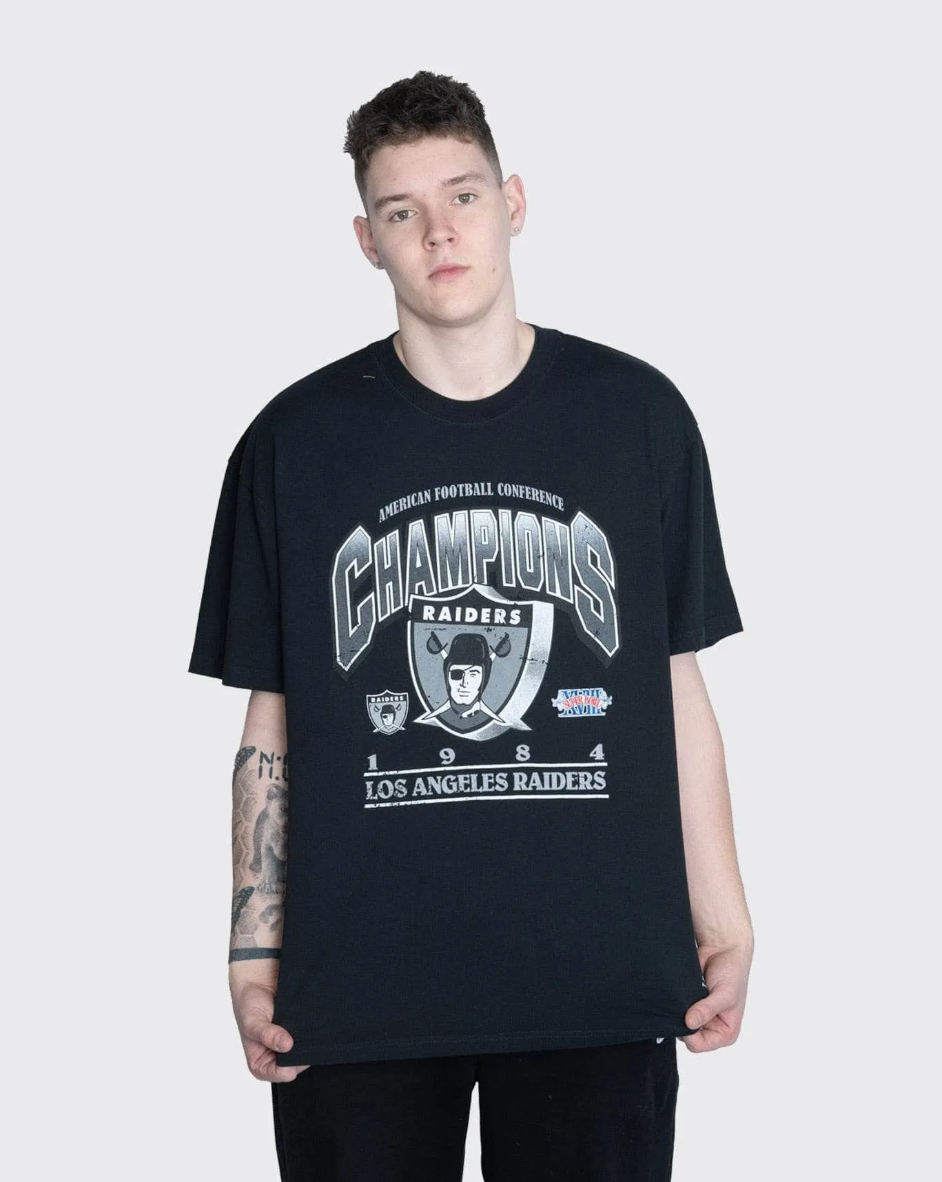 mitchell and ness bevelled raiders tee