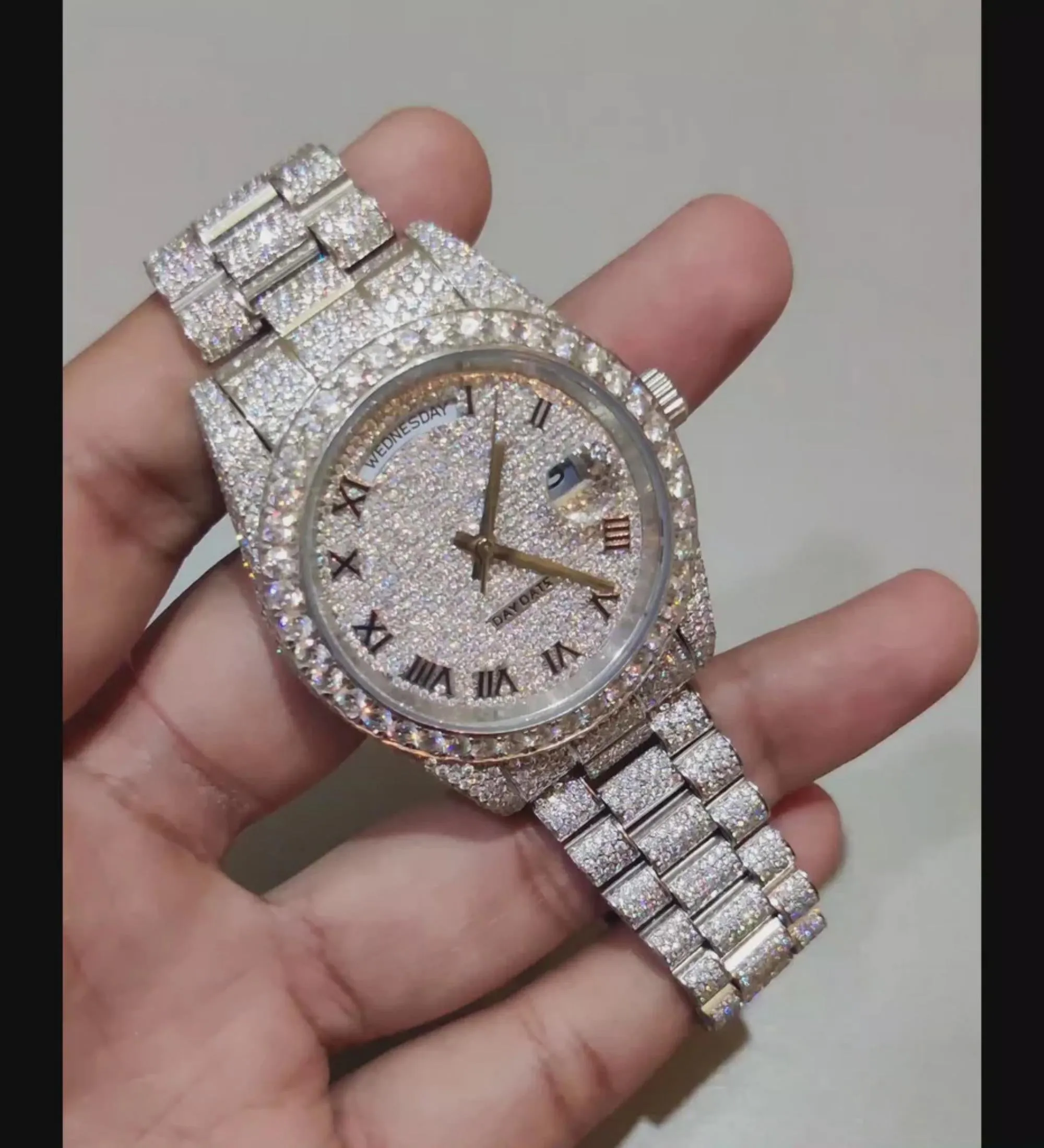 Moissanite watch | diamond watch | iced out watch | hip hop watch | luxury watch | iced out | automatic watch | watches for men | watch