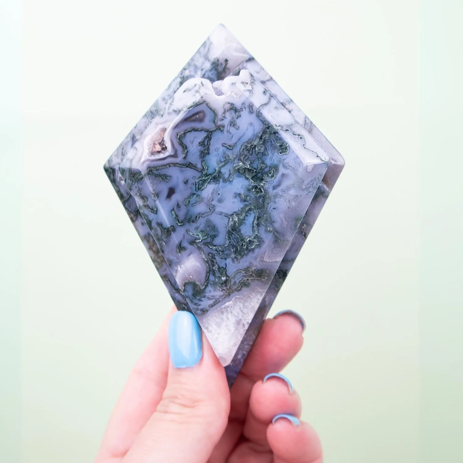 Moss Agate Double Diamond