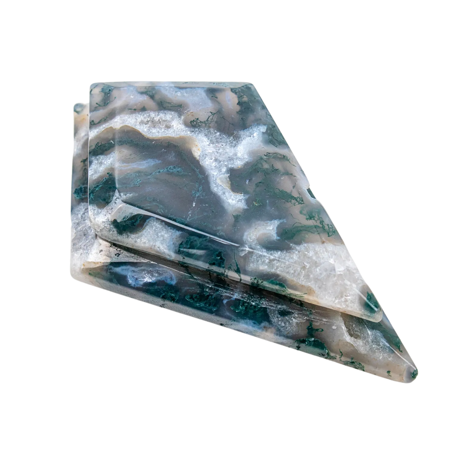 Moss Agate Double Diamond