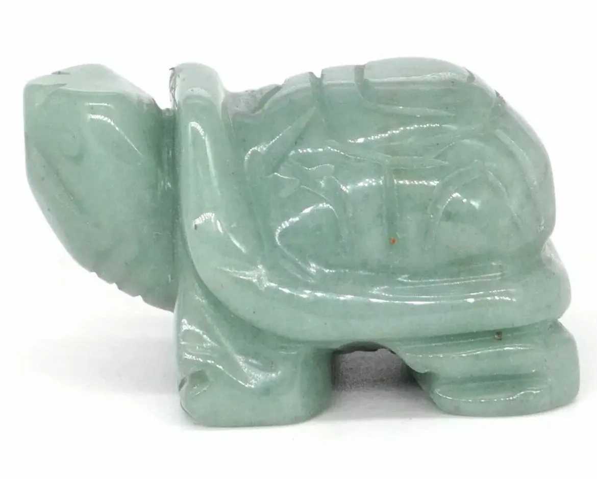 Natural Green Aventurine gemstone carved Turtle Figurine