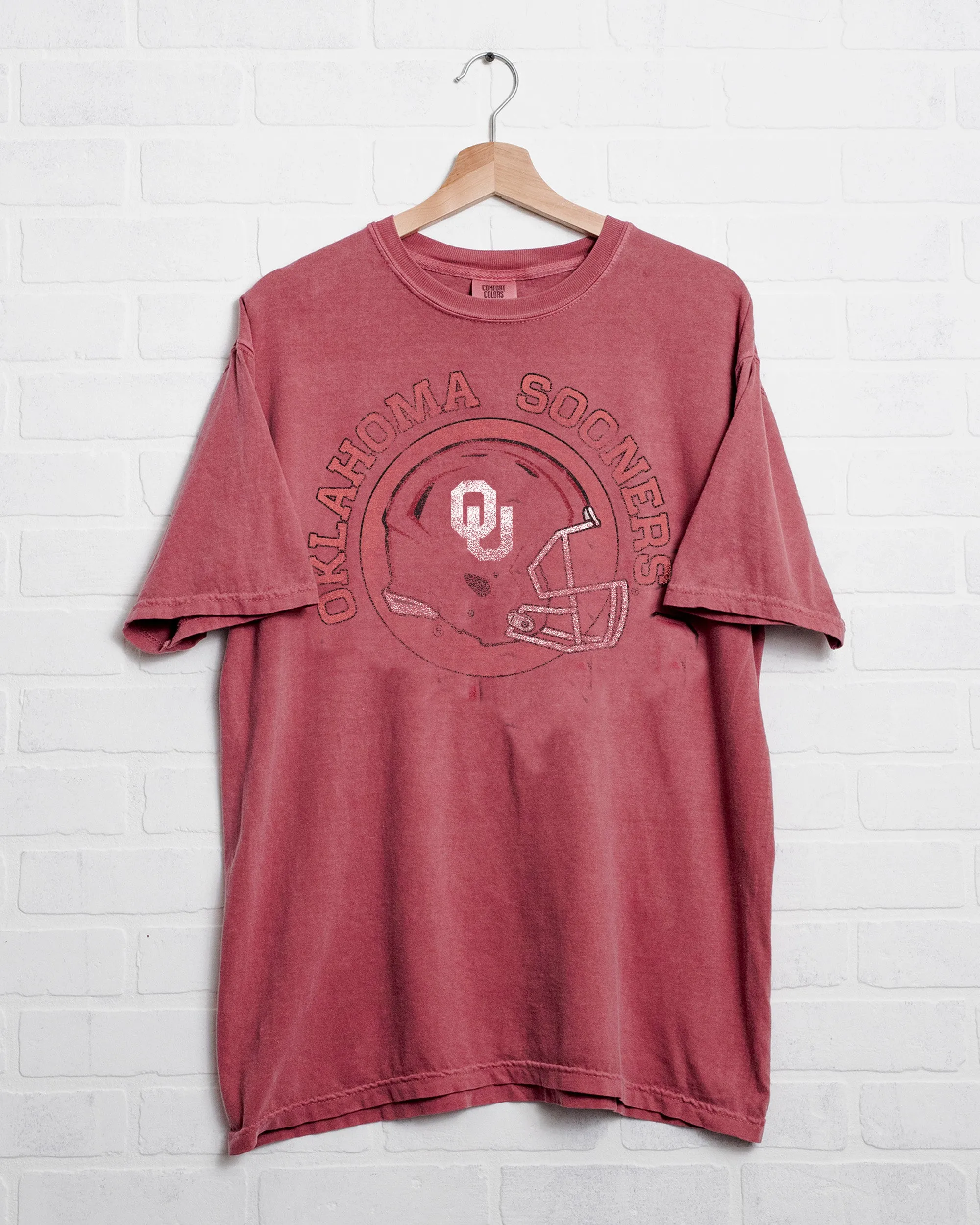 OU Sooners Helmet Circle Crimson Tee