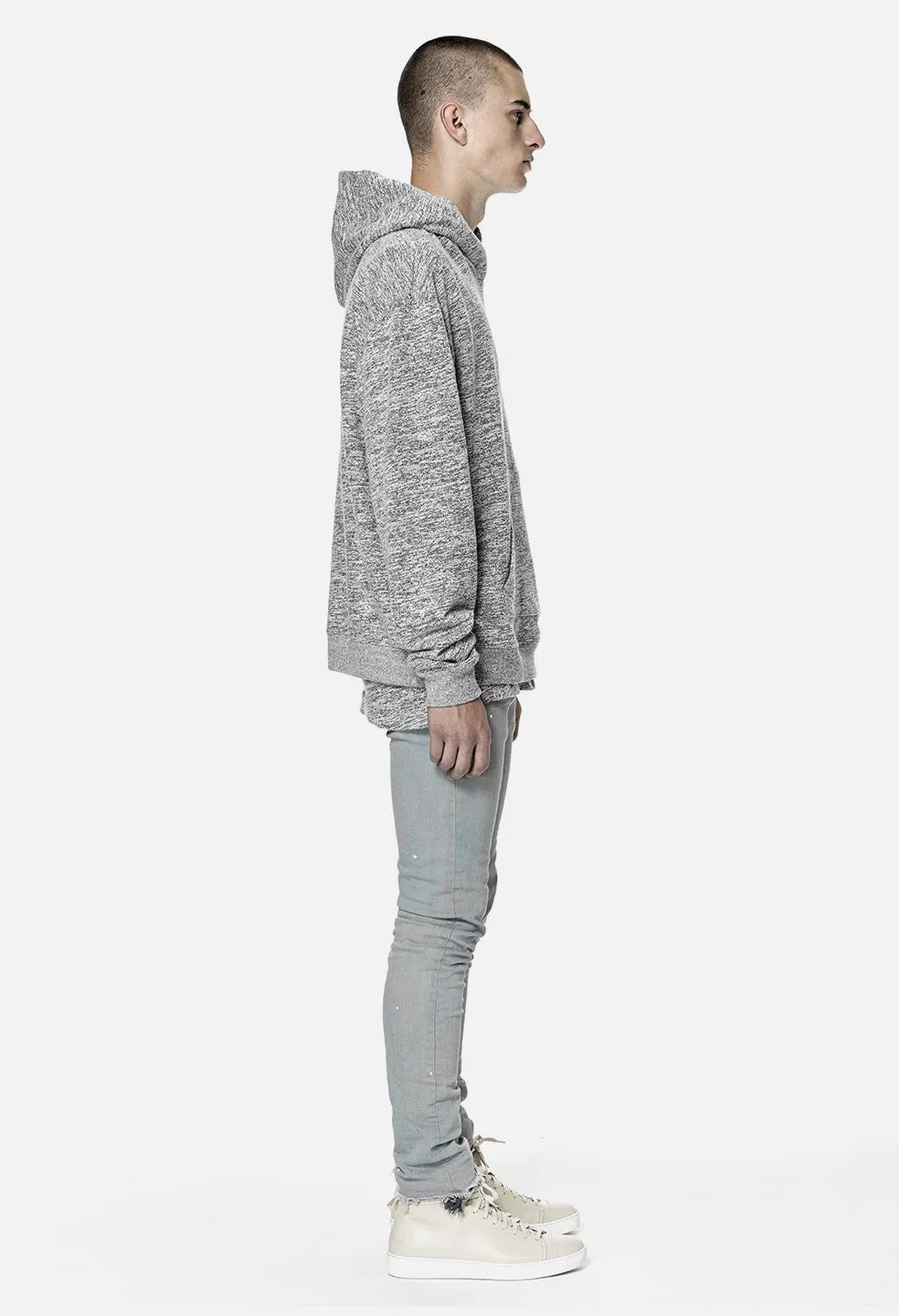 Oversized Cropped Hoodie / Co-Mix Grey