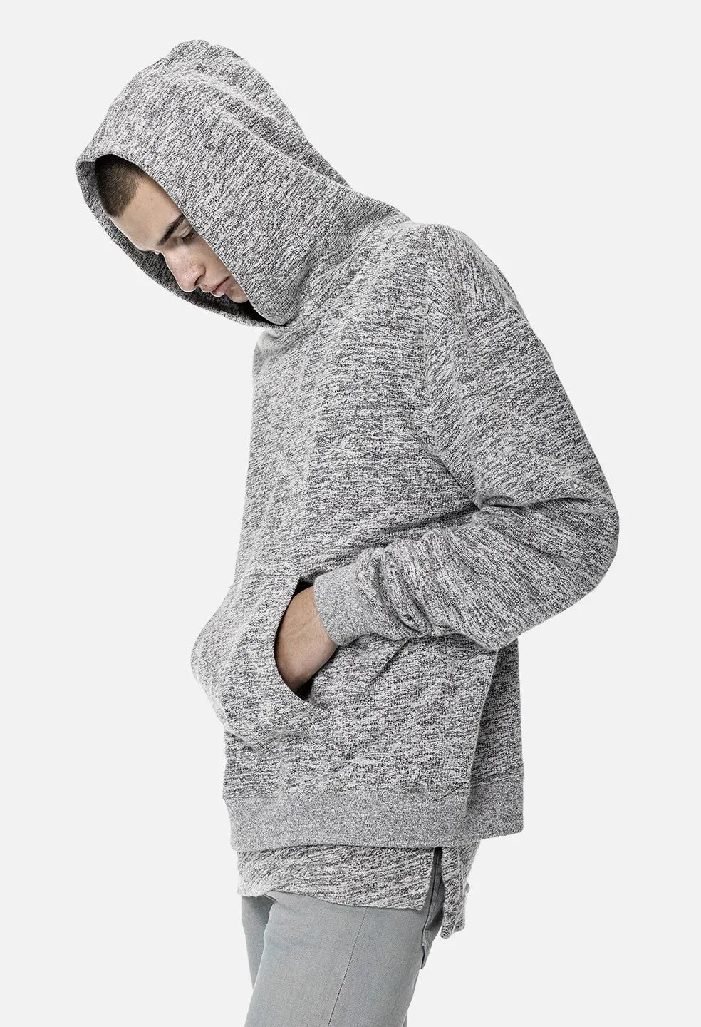 Oversized Cropped Hoodie / Co-Mix Grey