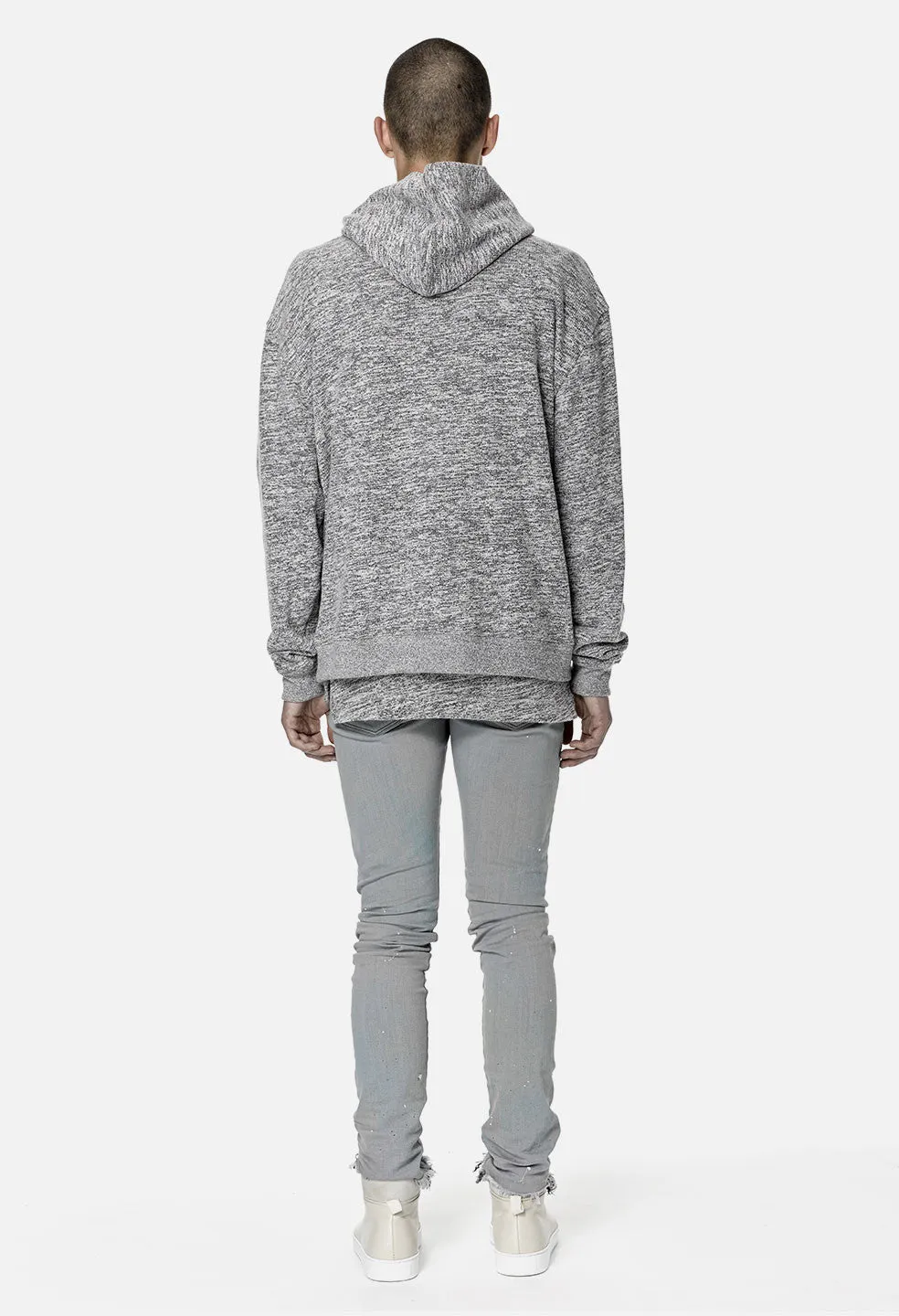 Oversized Cropped Hoodie / Co-Mix Grey