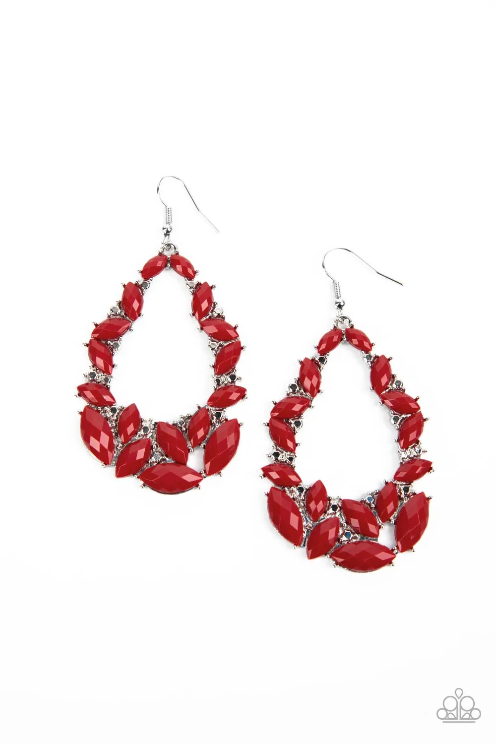 Paparazzi Earring ~ Tenacious Treasure - Red