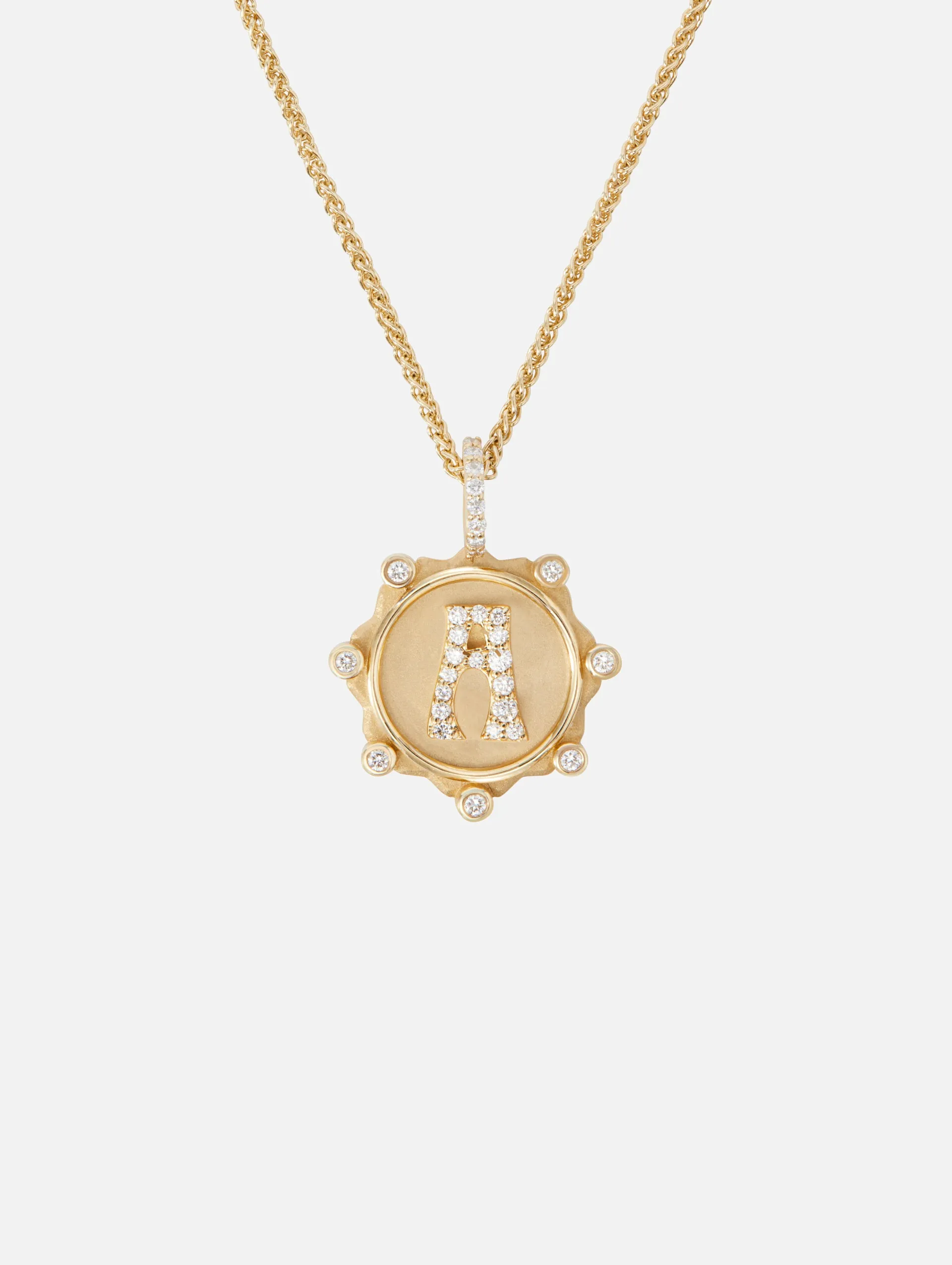 Pave Initial Coin Necklace