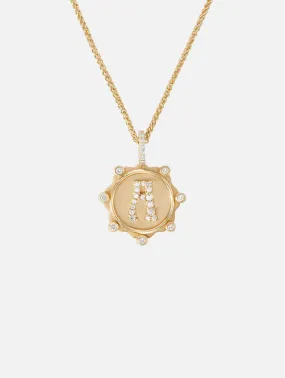 Pave Initial Coin Necklace