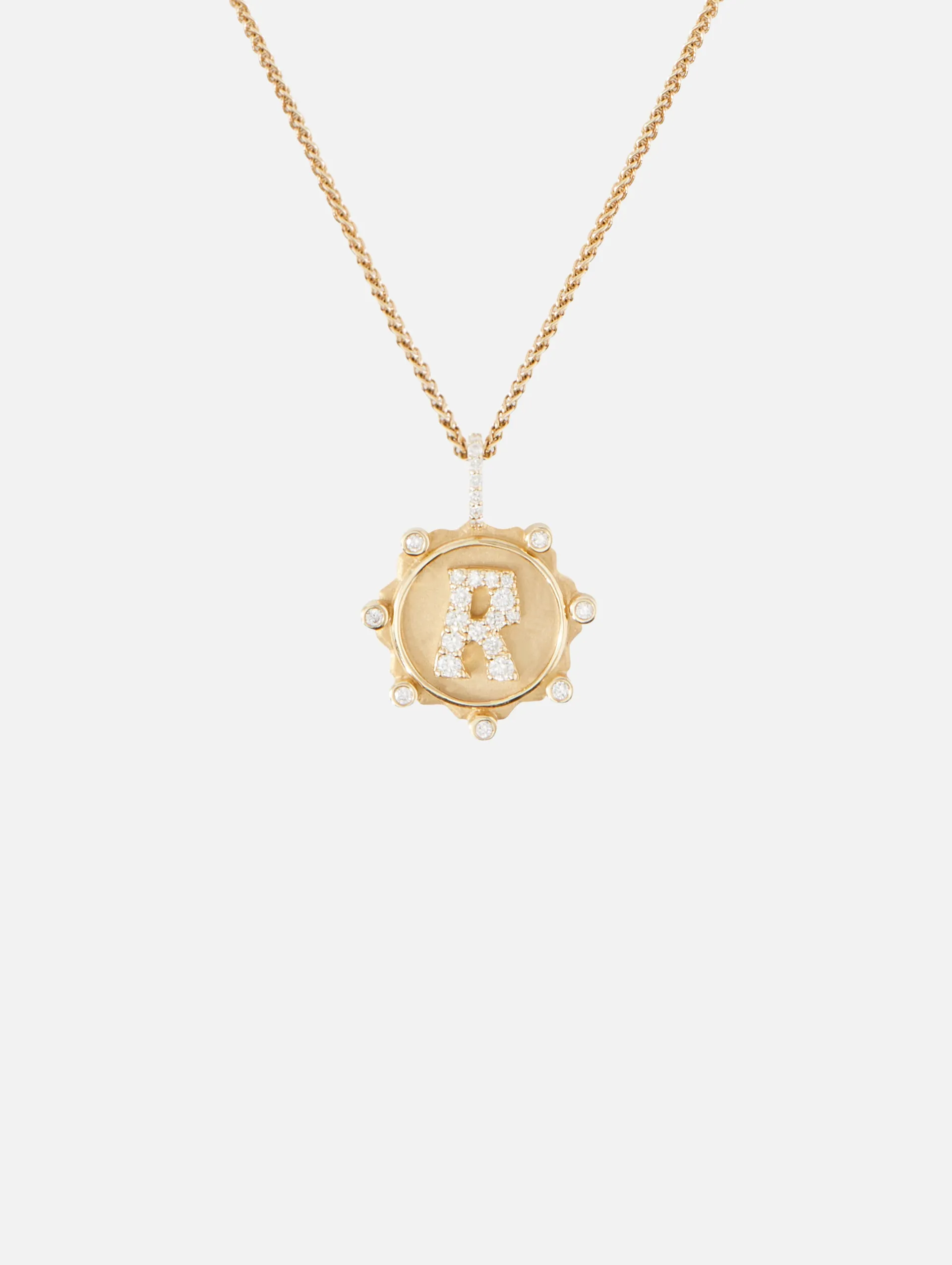 Pave Initial Coin Necklace