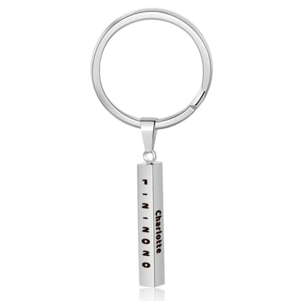 Personalized 4 Names Vertical Bar Keychains