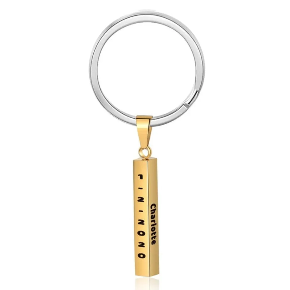 Personalized 4 Names Vertical Bar Keychains