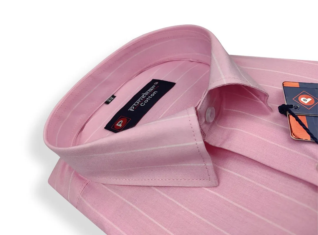 Pink Color Lining Cotton Shirt For Men