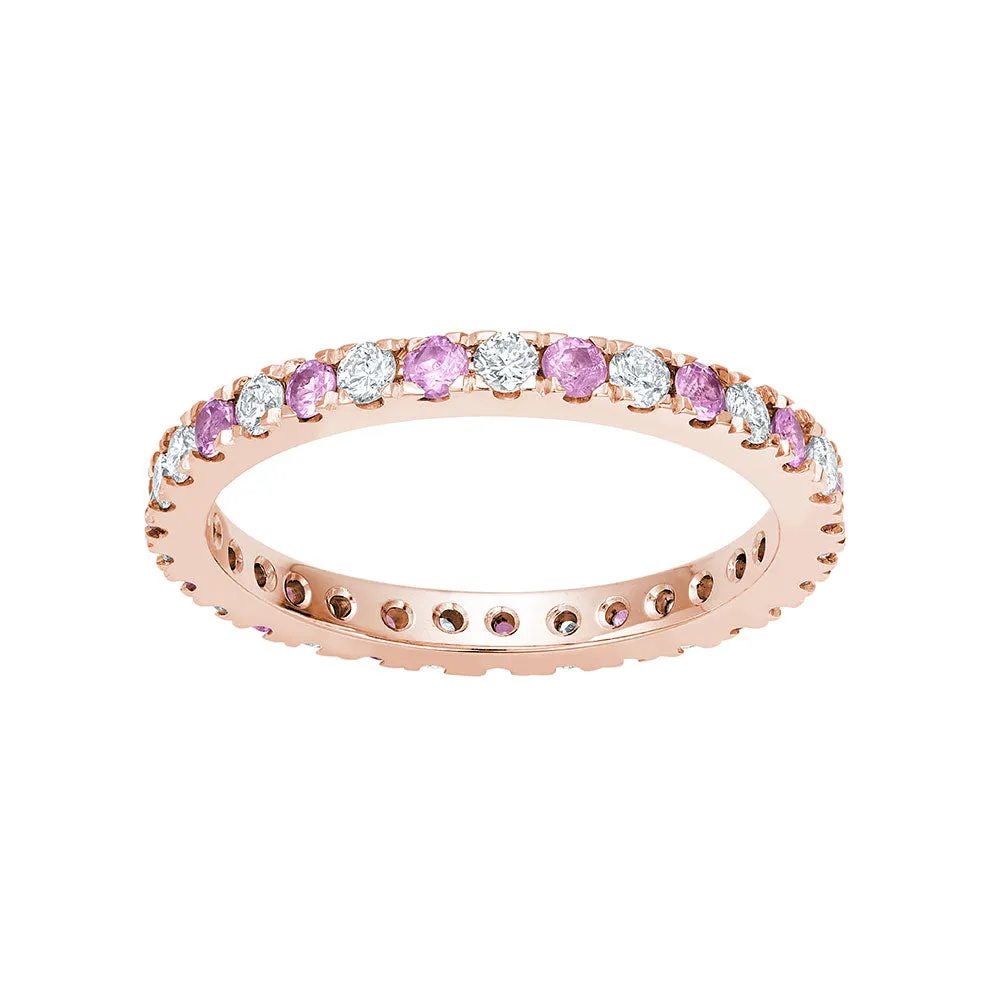 Pink Sapphire Diamond Ring