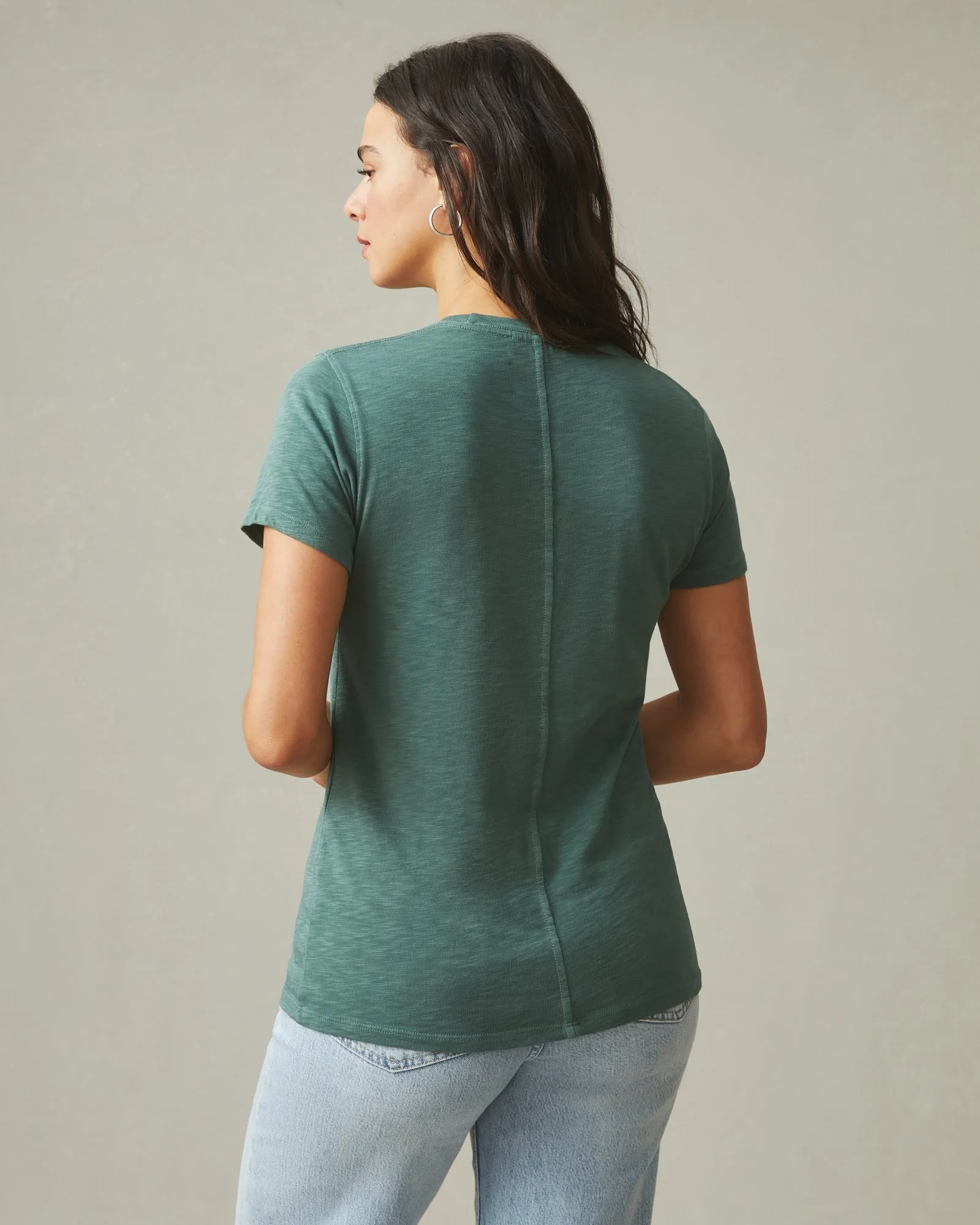 Premium Slub Crew Tee - Sagebrush Green