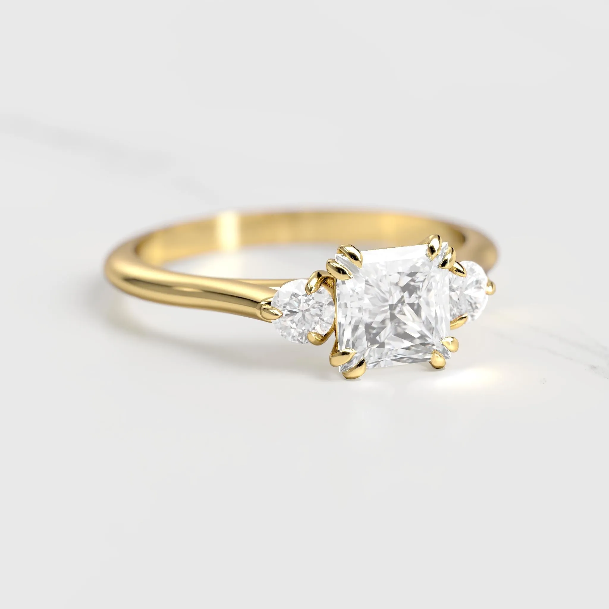 Princess Diamond Ring With Accent Stones